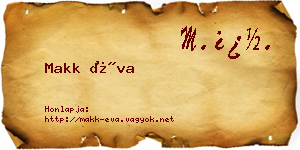 Makk Éva névjegykártya
